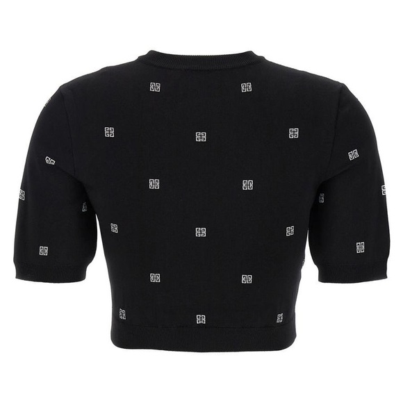 Givenchy Logo Black Knit Crop Top - Picture 4 of 8